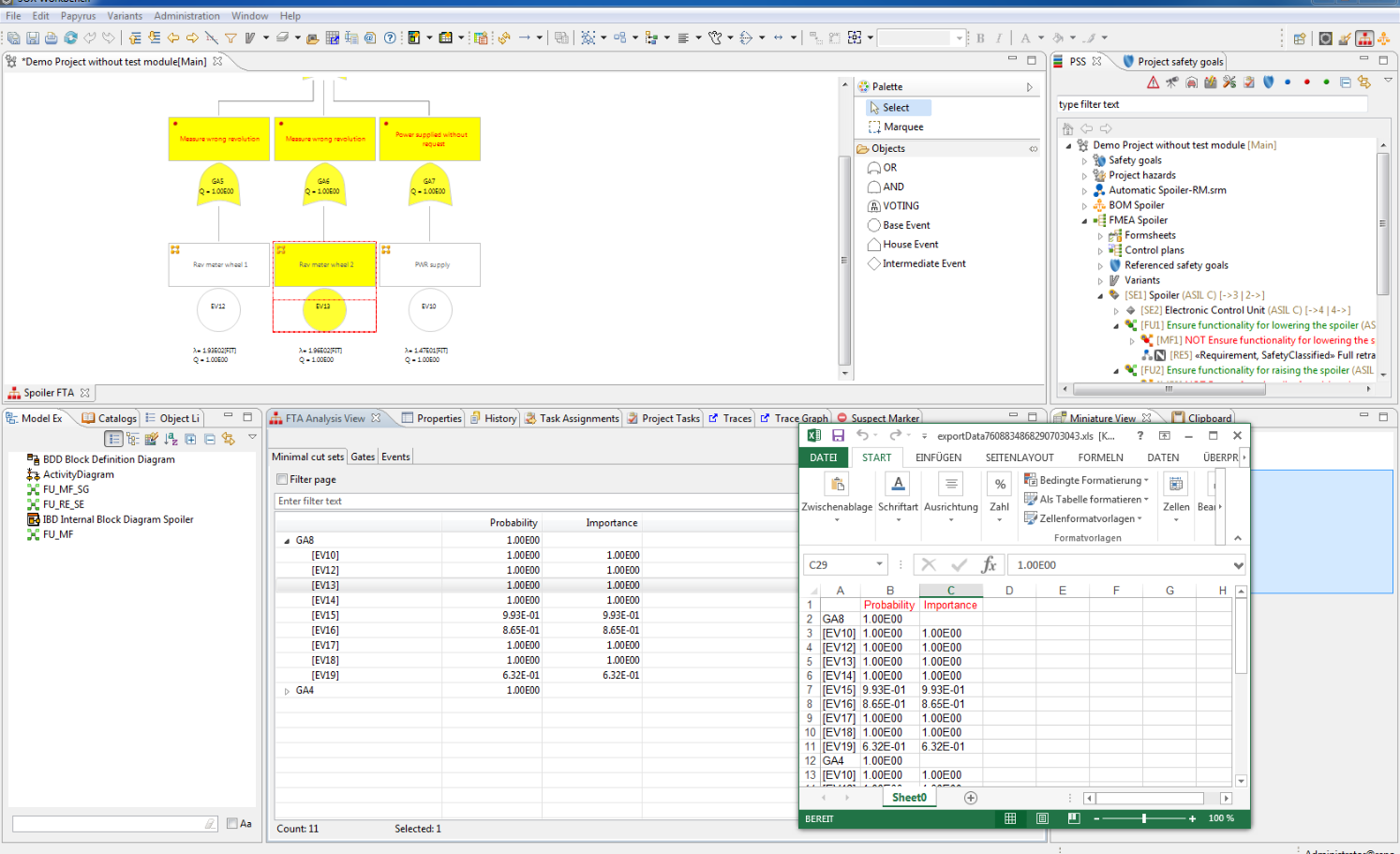 FTA导出Excel表格